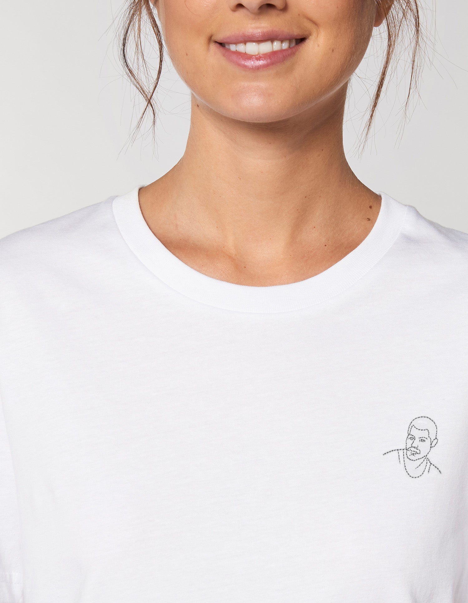 T-shirt blanc brodé Freddie Mercury