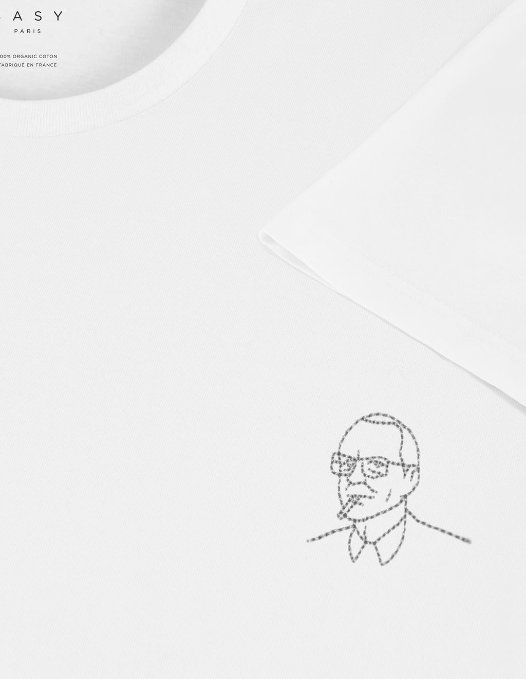 T-shirt blanc brodé Jacques Chirac