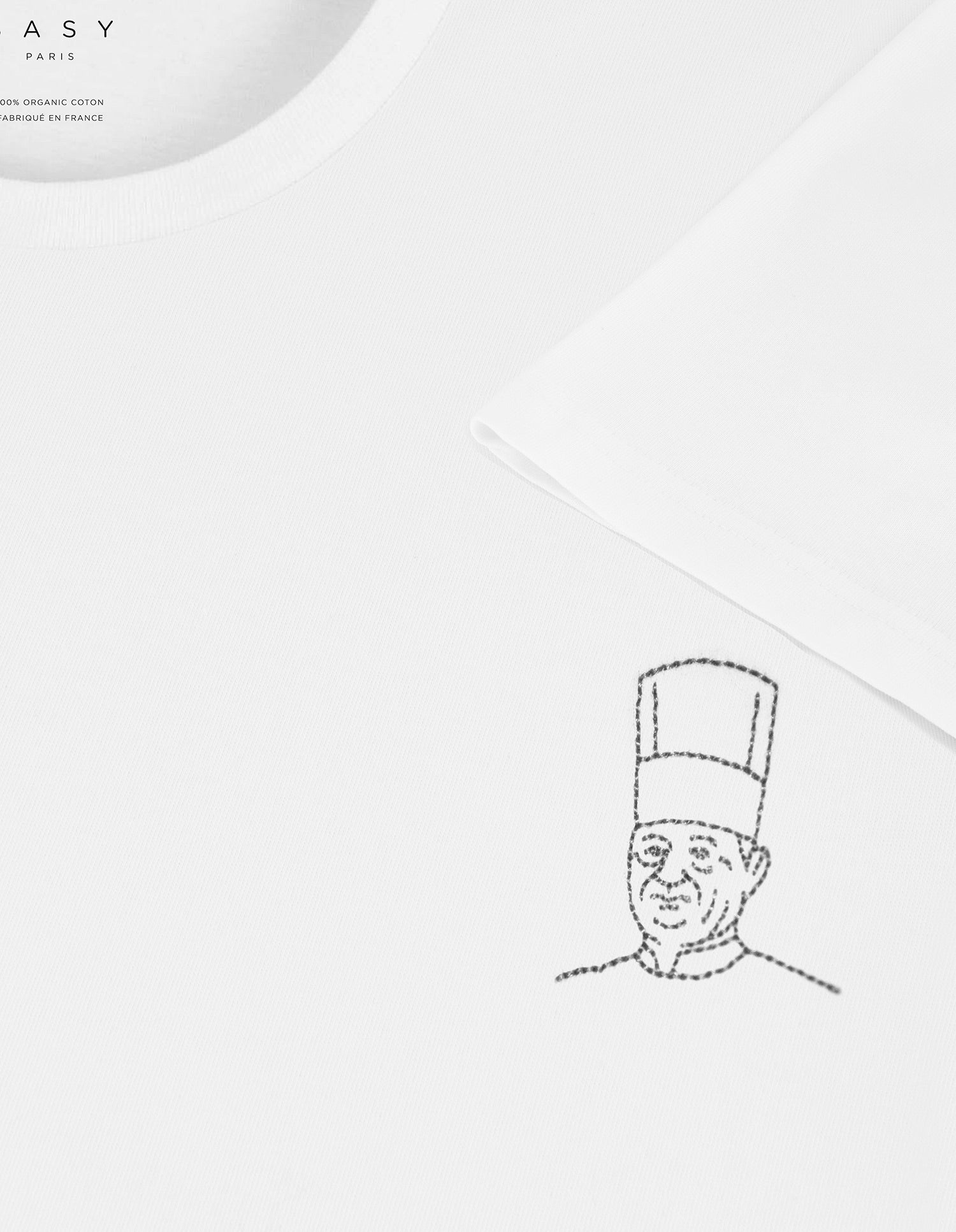 T-shirt blanc brodé Paul Bocuse